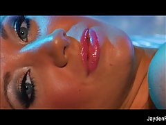 Dark haired babe with beautiful, blue eyes, Jayden Jaymes got banged in front of the camera