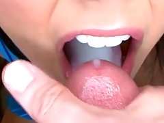 Sweet brunette has a huge smile on her face while she is fucking her boyfriend