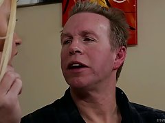 Great looking blonde girl, Marsha May got her tight ass hole fucked the way she likes