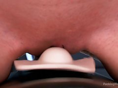 Blonde babe likes to bend over and let her fucking machine do things she needs badly